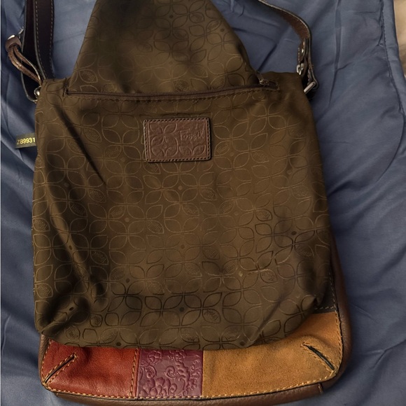 Vintage Fossil Multicolor Patchwork  Leather Crossbody Bag - Picture 6 of 14